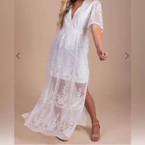 White Lace Maxi Dress- BellaElla Boutique